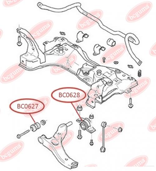 Сайлентблок переднього важеля, передній