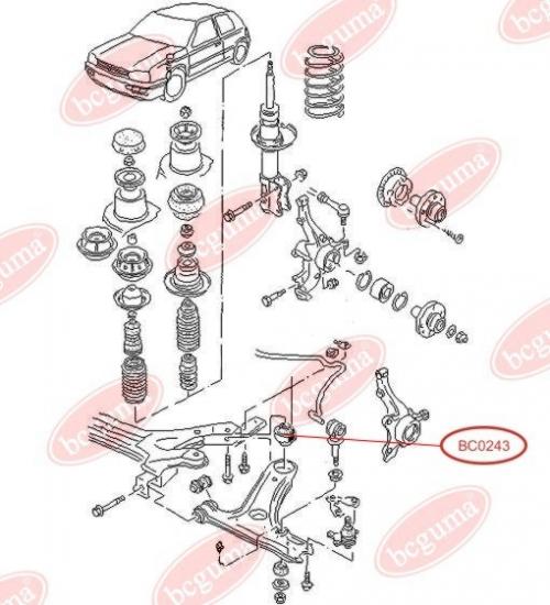 Сайлентблок переднього важеля задній, посилений "BAD ROADS"